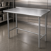 Thumbnail image #3 for Advance Tabco Premium Series Open Base Work Table, 108 x 30 Inches, 14-Gauge 304 Stainless Steel Top, 1-1/2 Inch Rear Splash, Galvanized Legs