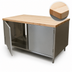 Thumbnail image #3 for BK Resources Dual-Access Chef Table with Hard Maple Top, Stainless Steel Cabinet Base, and Locking Hinged Doors, 60 x 36 Inches