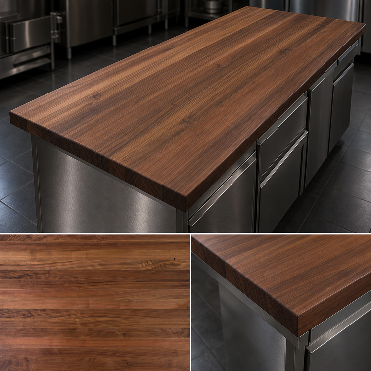 Product image #3 for Boos Block American Black Walnut Edge Grain Kitchen Countertop, 132 x 48 x 3 Inch, No Backsplash
