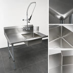 Thumbnail image #3 for BK Resources BKSDT-36-L-P-G 36-Inch Soiled Dish Table — Left Sink, 20 x 20 x 8-Inch Bowl, 18-Gauge 304 Stainless Steel