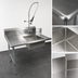 Thumbnail image #3 for BK Resources 36-Inch Soiled Dish Table — Left Sink, 20 x 20 x 8-Inch Bowl, Galvanized Legs