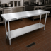 Thumbnail image #3 for 60-Inch x 36-Inch Stainless Steel Flat-Top Worktable with Undershelf