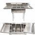 Thumbnail image #3 for Omcan Space Saver 62-Inch Three-Compartment Sink with Left/Right Drain Boards