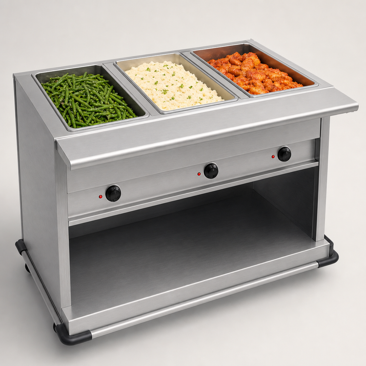 Product image #3 for Spec-Master PHT3CB-240-3 Portable 3-Well Full-Size Electric Hot Food Table
