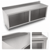 Thumbnail image #3 for John Boos 108 x 30 Inch Stainless Steel Cabinet Base Work Table with Open Front and 5-Inch Backsplash