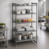 Thumbnail image #3 for Cambro Camshelving Basics Plus 5-Tier Stationary Starter Polymer Shelving Unit, 21 x 30 x 64 Inches, Brushed Graphite