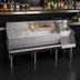 Thumbnail image #4 for Krowne Royal Series 72-Inch Freestanding Underbar Ice Bin/Cocktail Station with Drainboard, 18-Inch Blender Dump Sink, and 10-Circuit Cold Plate