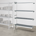 Thumbnail image #3 for Fermostock 4-Tier Perforated Polymer Shelving Unit Expansion Kit, 68W x 22D x 66H, Gray