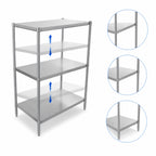 Thumbnail image #3 for John Boos SUS-185460-3 Stainless Steel Dry Storage Shelving Unit, 3 Adjustable Shelves, 54W x 18D x 60H