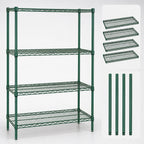 Thumbnail image #3 for Quantum WR74-1454P Wire Shelving Starter Unit, 54"W x 14"D x 74"H, 4 Shelves, Stationary, Green Epoxy Finish