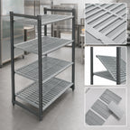 Thumbnail image #3 for Cambro Camshelving® Basics Plus CBU244872V4580 4-Tier Stationary Polymer Shelving Starter Unit, 24 x 48 x 72 in, Vented, Brushed Graphite