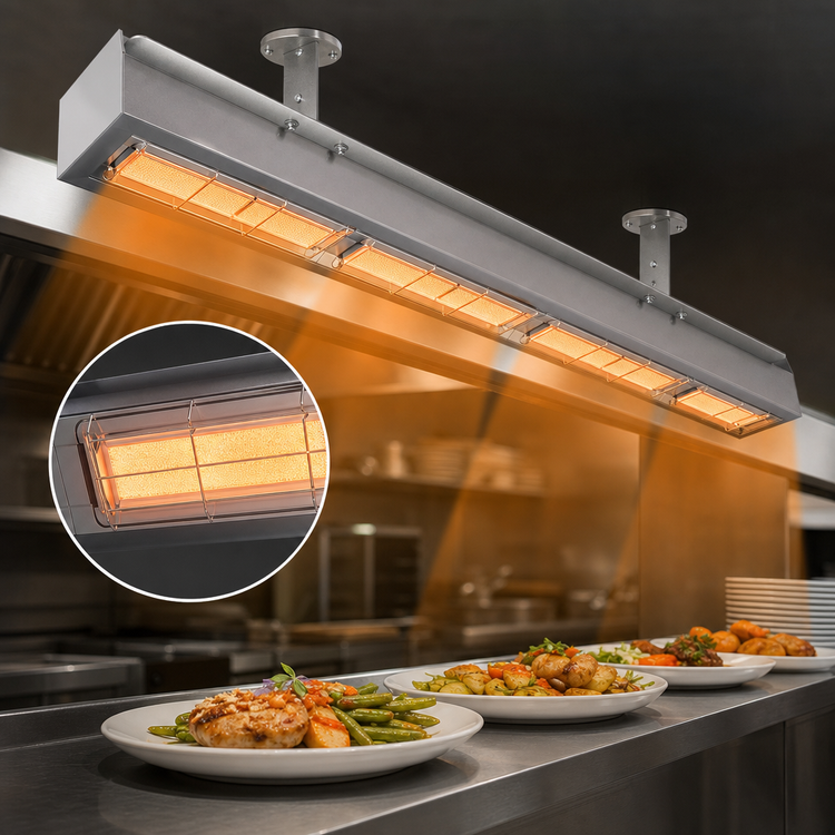 Product image #3 for Hatco Ultra-Glo 30-Inch Unlighted Double Ceramic Tile Infrared Strip Heater with 6-Inch Spacer