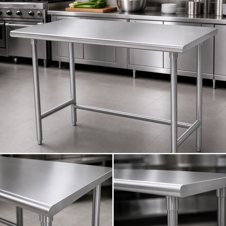 Product image #3 for Advance Tabco Special Value Series 48 Inch x 30 Inch Open Base Stainless Steel Work Table