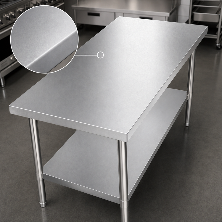 Product image #3 for 84-Inch x 30-Inch x 36-Inch 16/430 Stainless Steel Work Table with Undershelf