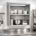 Thumbnail image #3 for Glastender WCO60 Open Front Wall-Mounted Stainless Steel Cabinet with Intermediate Shelf, 60 Inch