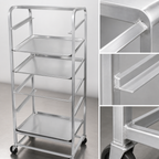 Thumbnail image #4 for Channel Manufacturing SRS-7 Aluminum Slanted Display Rack, 7-Tray, 18" x 26" Trays, 5" Swivel Casters, 29.5"W x 18"D x 70"H