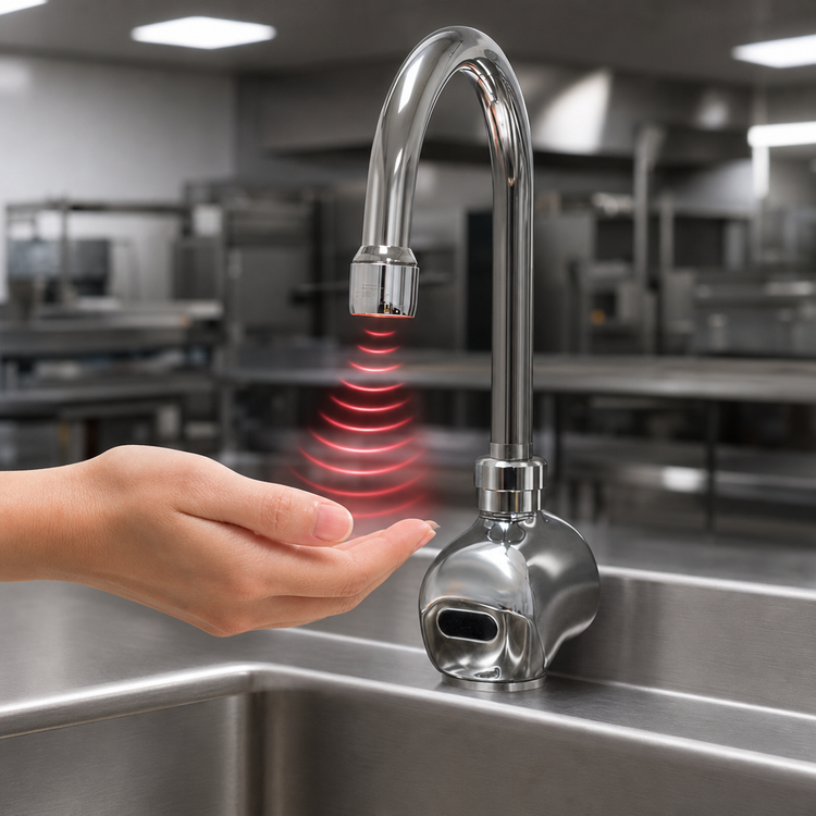 Product image #3 for Advance Tabco K-175 5-1/8 Inch Hands-Free Electronic Touchless Gooseneck Faucet