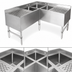 Thumbnail image #3 for John Boos 3-Compartment Underbar Corner Sink Unit with Left and Right Drainboards, 48