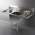 Thumbnail image #3 for John Boos Pro-Bowl 1-Compartment Sink with Dual 24-Inch Drainboards, 20 x 20 x 14-Inch Bowl, 16 Gauge Stainless Steel