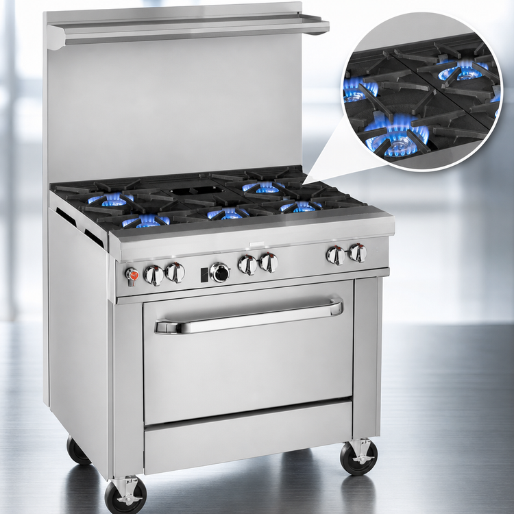Product image #3 for Southbend Ultimate 24-Inch Gas Restaurant Range with 4 Open Burners and Space Saver Oven