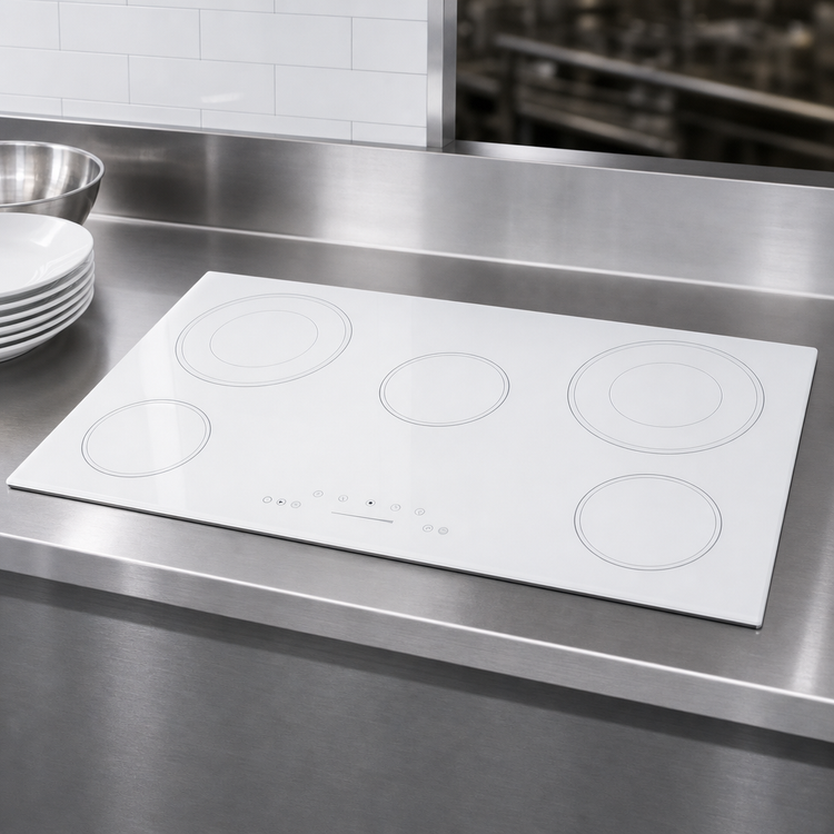 Product image #3 for Summit Commercial 36-Inch Built-In Radiant Electric Cooktop with 5 Elements, White Ceramic Glass