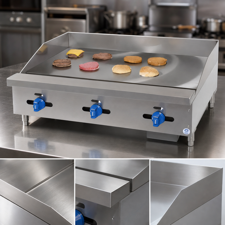 Product image #3 for Comstock-Castle Castle Series Countertop Gas Griddle with 72-Inch x 24-Inch Polished Steel Plate