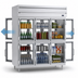 Thumbnail image #3 for Beverage-Air P-Series Three-Section Pass-Thru Reach-In Refrigerator with 12 Glass Half Doors, 73.99 Cu. Ft., Top-Mounted Self-Contained Refrigeration
