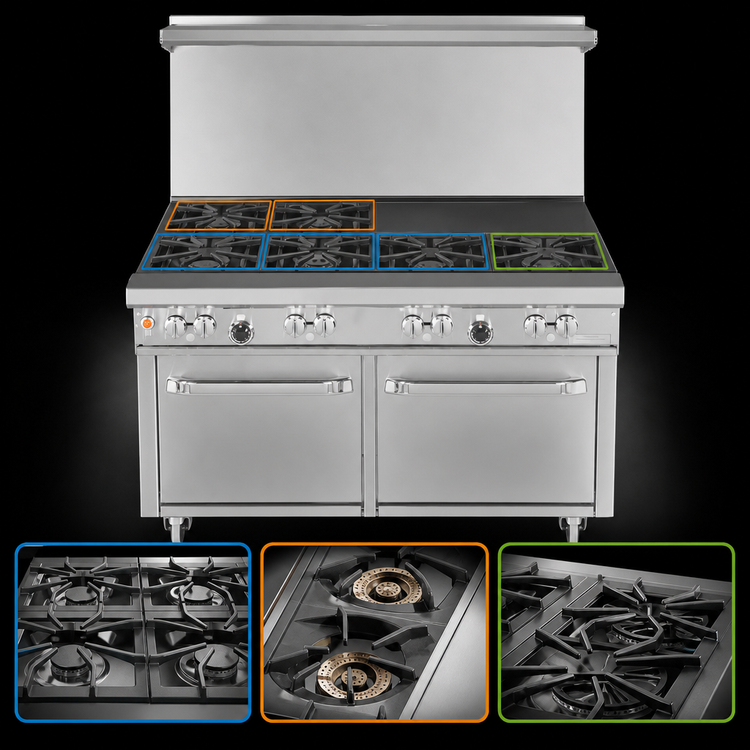 Product image #3 for Southbend Ultimate 48-Inch Gas Restaurant Range with 7 Burners and 2 Space Saver Ovens