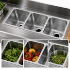 Thumbnail image #3 for Vollrath 12123-1 Three-Compartment Weld-In/Undermount Stainless Steel Sink, 14 x 12 x 12 Inches, 18 Gauge