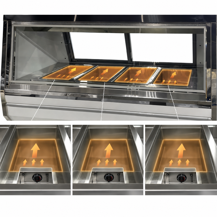 Product image #3 for Howard-McCray 34N Series 48-Inch Full-Service Hot Food Case, 3 Wells
