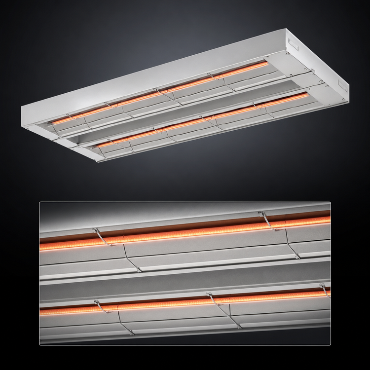 Product image #3 for Hatco Glo-Ray 54-Inch Double Infrared Strip Heater, Unlighted, Aluminum, 2500W