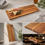 Thumbnail image #4 for American Metalcraft AB249 Acacia Wood Rectangular Serving Board, 24-Inch, Handleless Case of 6