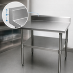 Thumbnail image #3 for BK Resources CVTR5-3030 30-Inch x 30-Inch 16-Gauge Stainless Steel Corner Work Table with 5-Inch Riser and Adjustable Undershelf