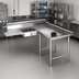 Thumbnail image #3 for Eagle Group Right-Hand Island Soiled Dishtable with Pre-Rinse Sink, 108-Inch Machine Side x 60-Inch End Side, 16/304 Stainless Steel
