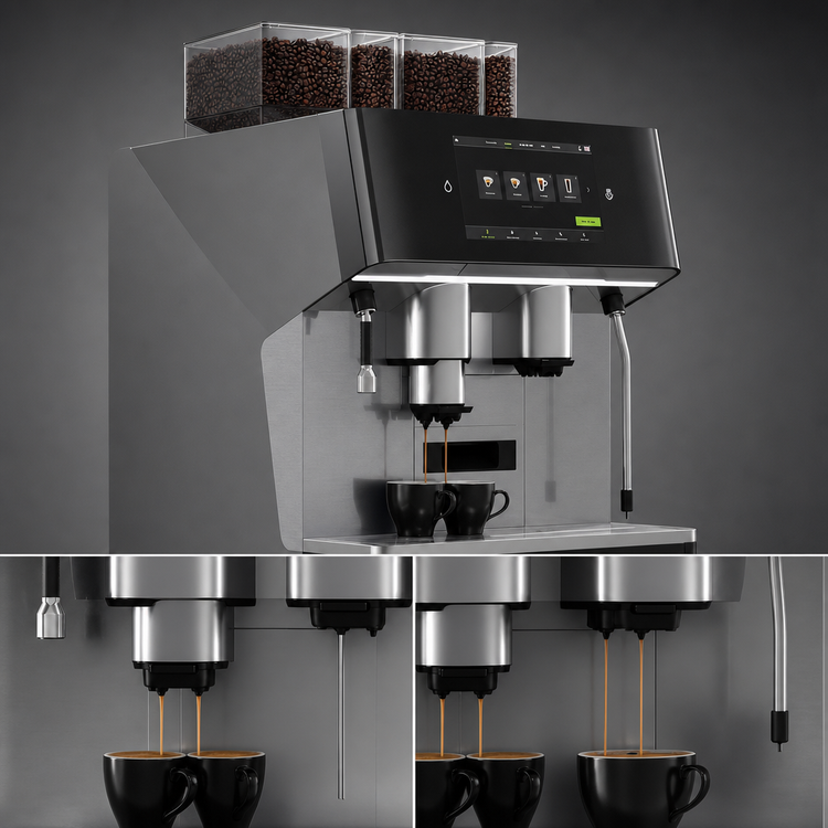 Product image #3 for UNIC Tango XP Duo 2-Group 2-Step Super Automatic Espresso Machine with 3 Grinders
