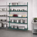 Thumbnail image #4 for Metro Super Erecta 5AA557K3 Add-On Wire Shelving Unit, 48"W x 24"D x 74"H, 5 Shelves, Green Epoxy-Coated