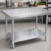 Thumbnail image #3 for BK Resources 60 x 18 Inch Stainless Steel Work Table with Galvanized Undershelf and Legs