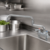 Thumbnail image #3 for BK Resources Evolution Series 4-Inch Deck Mount Stainless Steel Manual Faucet with 18-Inch Double Jointed Swing Spout