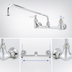 Thumbnail image #3 for T&S Brass B-2299 8-Inch Wall Mount Mixing Faucet with 14-Inch Swing Nozzle