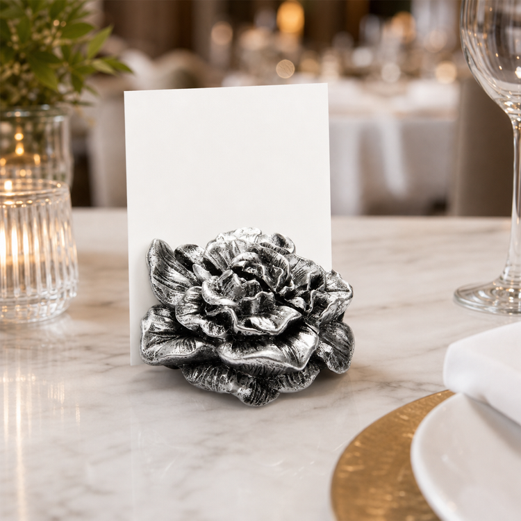Product image #3 for American Metalcraft Peony Design Polyresin Tabletop Menu/Card Holder