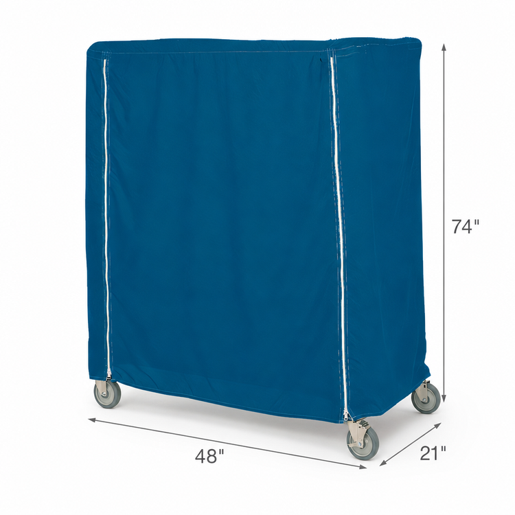Product image #3 for Metro 48 x 21 x 74 Inch Queen Mary & Banquet Cart Cover, Uncoated Nylon, Mariner Blue