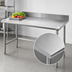 Thumbnail image #3 for Advance Tabco 120-Inch x 36-Inch 14-Gauge 304 Stainless Steel Work Table with 5-Inch Backsplash and Open Base