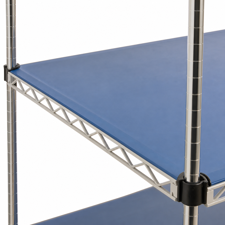 Product image #3 for Eagle Group QuadPlus 30" x 21" Solid Blue Polymer Shelf Mat with Quad-Adjust Frame