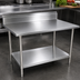 Thumbnail image #3 for John Boos Stallion 120-Inch x 36-Inch 14-Gauge Stainless Steel Work Table with 5-Inch Backsplash and Undershelf