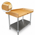 Thumbnail image #3 for Advance Tabco 60 x 30-Inch Bakers' Top Wood Work Table with 4-Inch Rear and Side Splash and Adjustable Undershelf