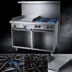 Thumbnail image #3 for Garland G Starfire Pro 48-Inch Commercial Gas Range with 4 Open Burners, 24-Inch Griddle and 2 Storage Bases