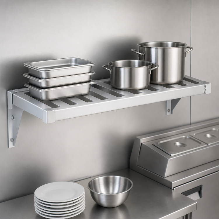 Product image #4 for New Age Adjust-A-Shelf T-Bar Wall-Mounted Shelf, 72 x 15 Inches, Aluminum