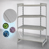 Thumbnail image #4 for Cambro Camshelving Premium 4-Tier Stationary Polymer Shelving Starter Unit, 24 x 48 x 64 Inches, Vented and Solid Shelves, Speckled Gray