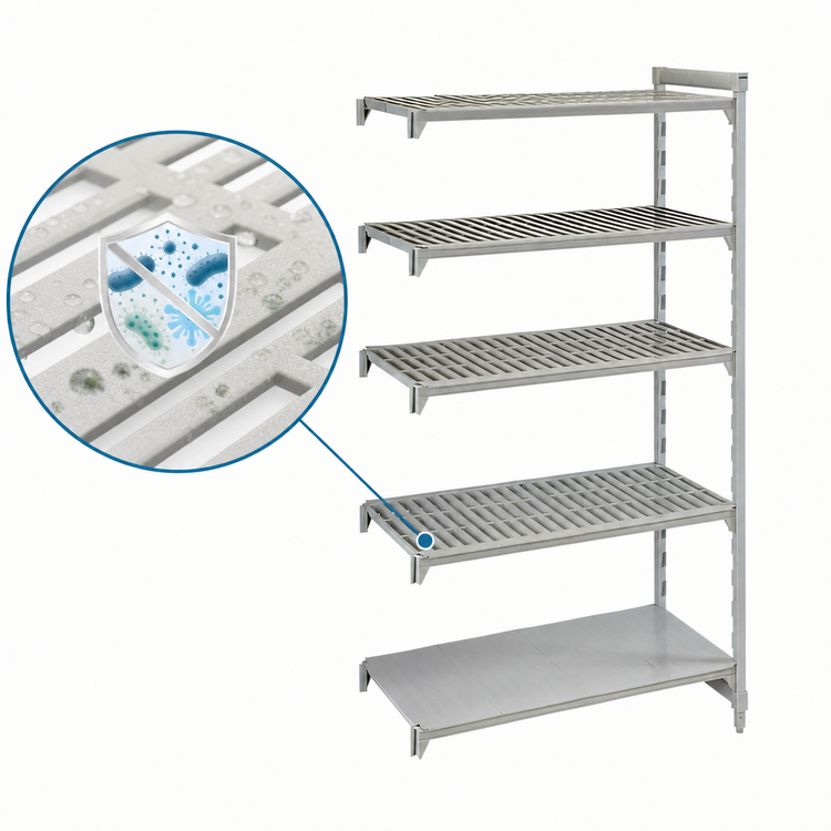 Product image #4 for Cambro Camshelving Premium 5-Tier Stationary Add-On Shelving Unit, 21 x 54 x 84 Inches