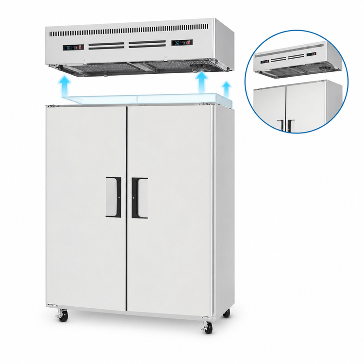 Product image #3 for Everest Refrigeration ESWRF2 Two-Section Dual Temperature Reach-In Refrigerator/Freezer Combo, 59-Inch Wide, Top-Mount Compressor
